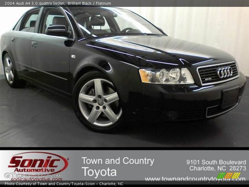 Brilliant Black / Platinum 2004 Audi A4 3.0 quattro Sedan
