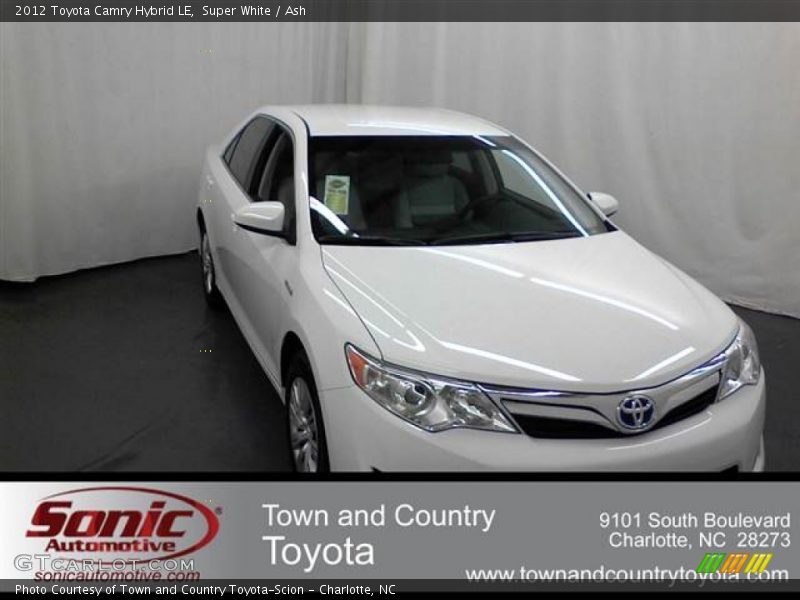 Super White / Ash 2012 Toyota Camry Hybrid LE