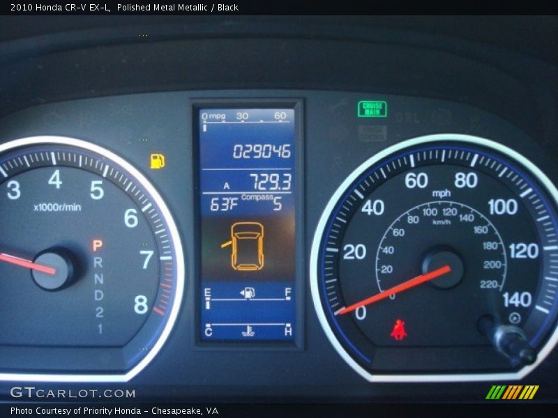 Polished Metal Metallic / Black 2010 Honda CR-V EX-L