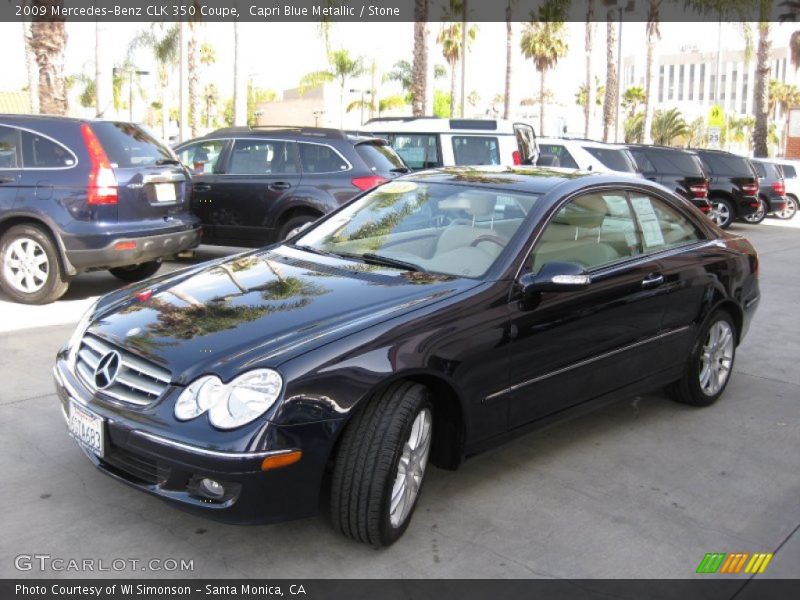 Capri Blue Metallic / Stone 2009 Mercedes-Benz CLK 350 Coupe
