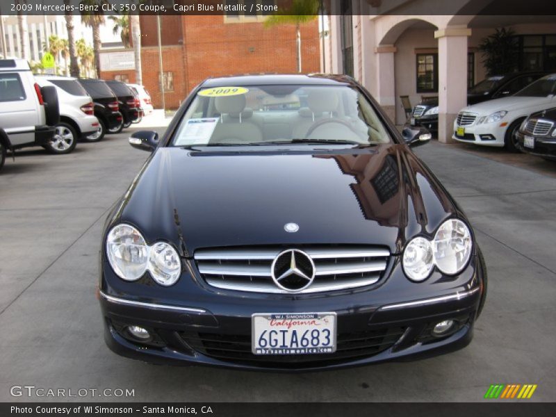 Capri Blue Metallic / Stone 2009 Mercedes-Benz CLK 350 Coupe