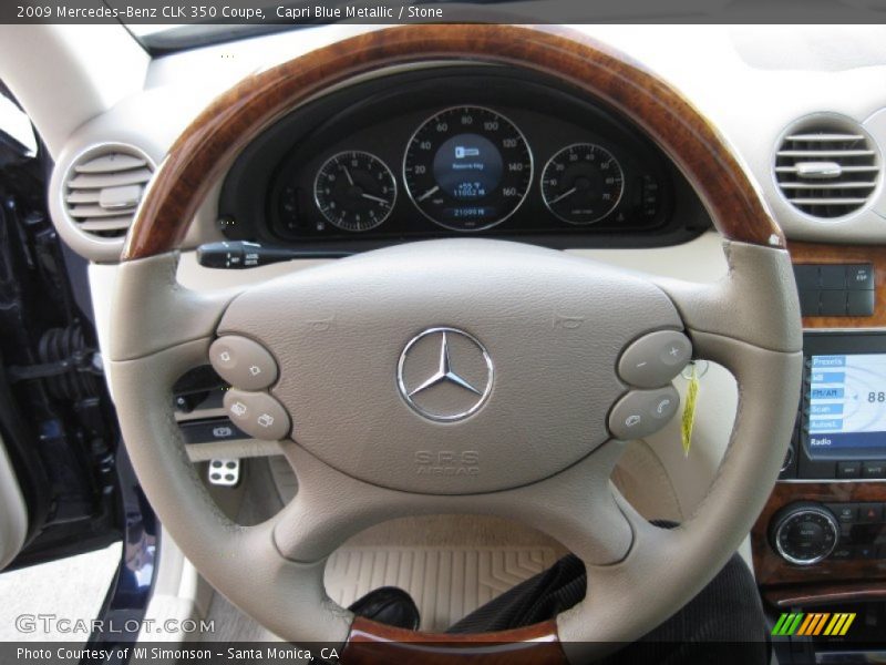 Capri Blue Metallic / Stone 2009 Mercedes-Benz CLK 350 Coupe