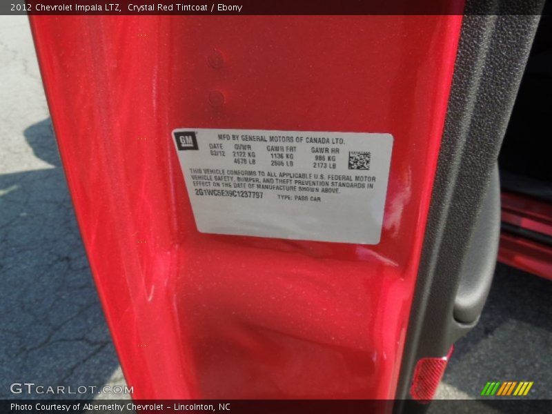 Crystal Red Tintcoat / Ebony 2012 Chevrolet Impala LTZ