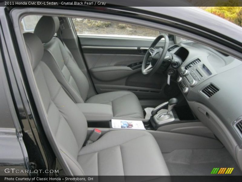 Crystal Black Pearl / Gray 2011 Honda Civic EX-L Sedan