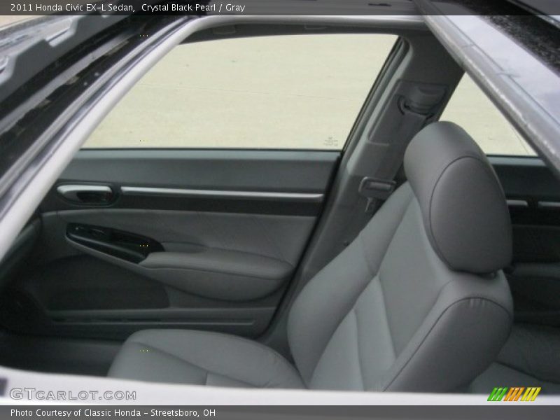 Crystal Black Pearl / Gray 2011 Honda Civic EX-L Sedan