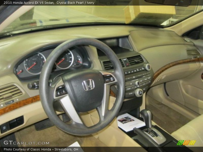 Crystal Black Pearl / Ivory 2010 Honda Accord EX V6 Sedan