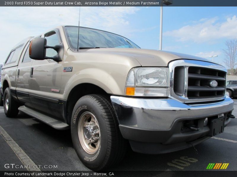 Arizona Beige Metallic / Medium Parchment 2003 Ford F350 Super Duty Lariat Crew Cab