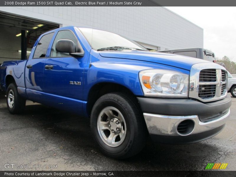 Electric Blue Pearl / Medium Slate Gray 2008 Dodge Ram 1500 SXT Quad Cab