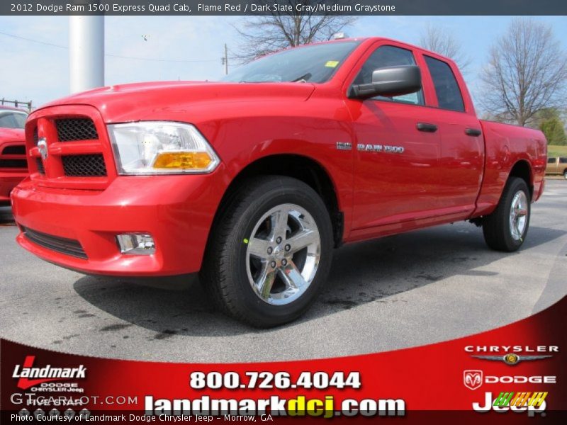 Flame Red / Dark Slate Gray/Medium Graystone 2012 Dodge Ram 1500 Express Quad Cab