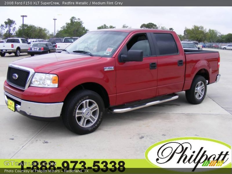 Redfire Metallic / Medium Flint Grey 2008 Ford F150 XLT SuperCrew