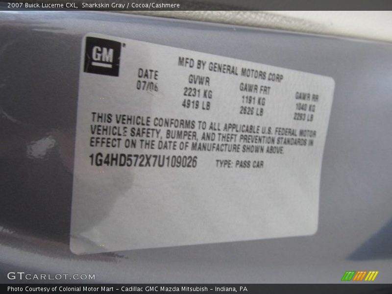 Sharkskin Gray / Cocoa/Cashmere 2007 Buick Lucerne CXL