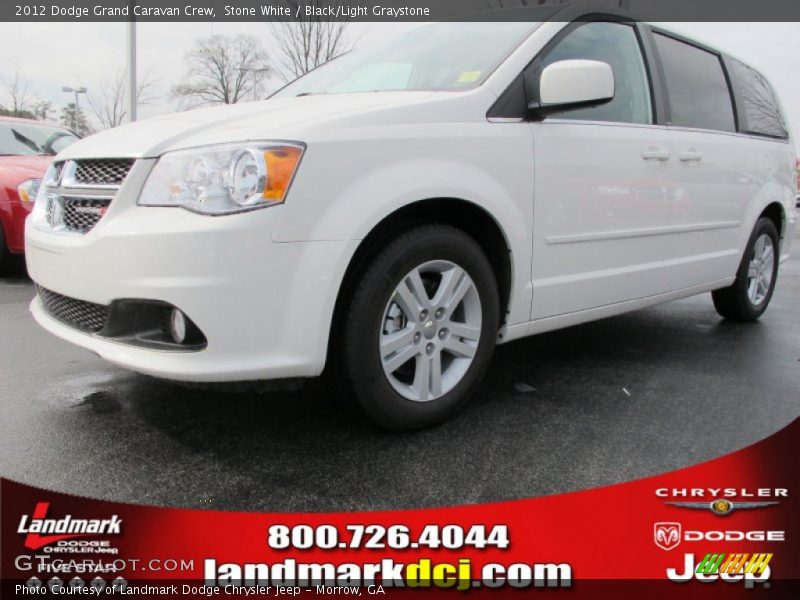 Stone White / Black/Light Graystone 2012 Dodge Grand Caravan Crew