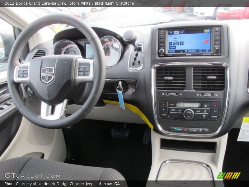 Stone White / Black/Light Graystone 2012 Dodge Grand Caravan Crew