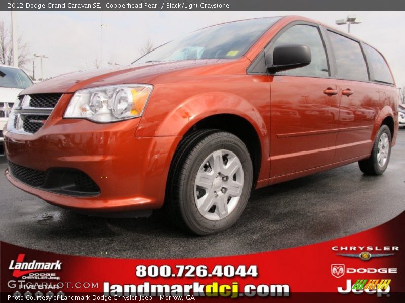 Copperhead Pearl / Black/Light Graystone 2012 Dodge Grand Caravan SE