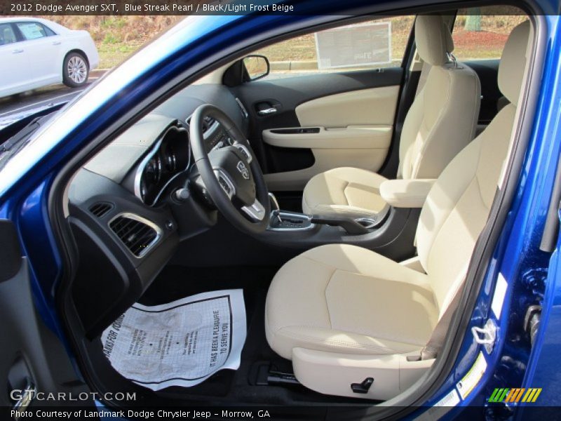 Blue Streak Pearl / Black/Light Frost Beige 2012 Dodge Avenger SXT