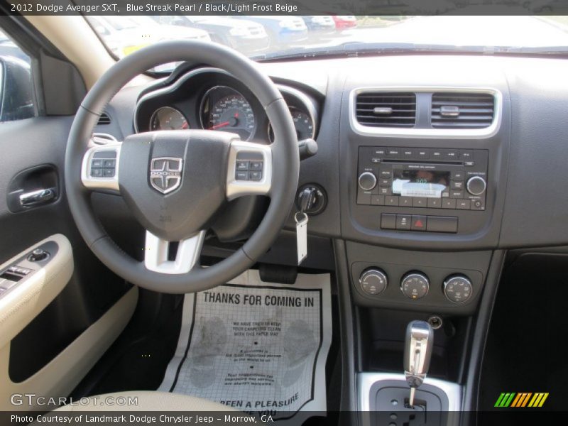 Blue Streak Pearl / Black/Light Frost Beige 2012 Dodge Avenger SXT
