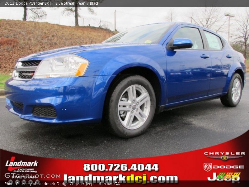 Blue Streak Pearl / Black 2012 Dodge Avenger SXT