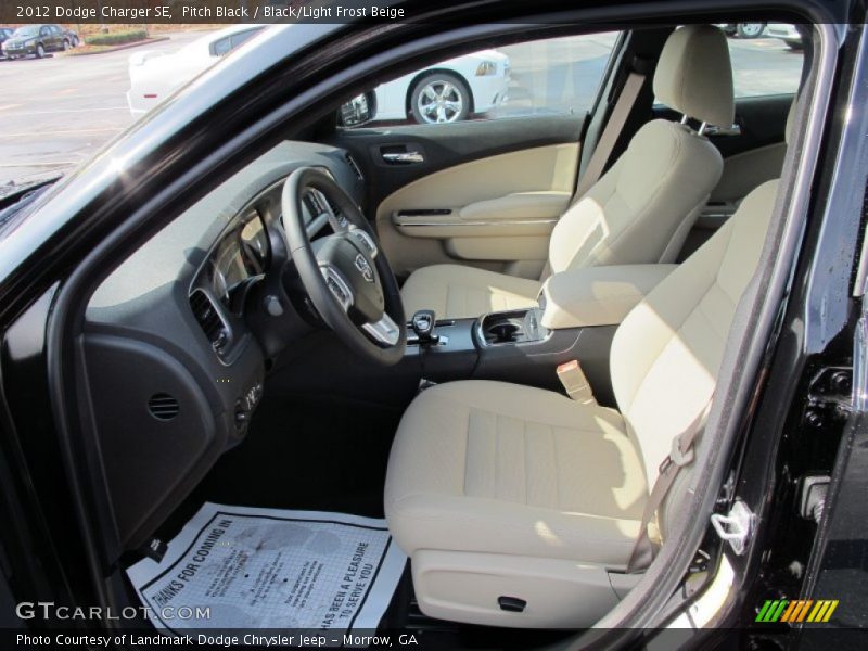 Pitch Black / Black/Light Frost Beige 2012 Dodge Charger SE