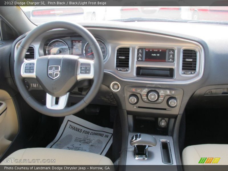 Pitch Black / Black/Light Frost Beige 2012 Dodge Charger SE