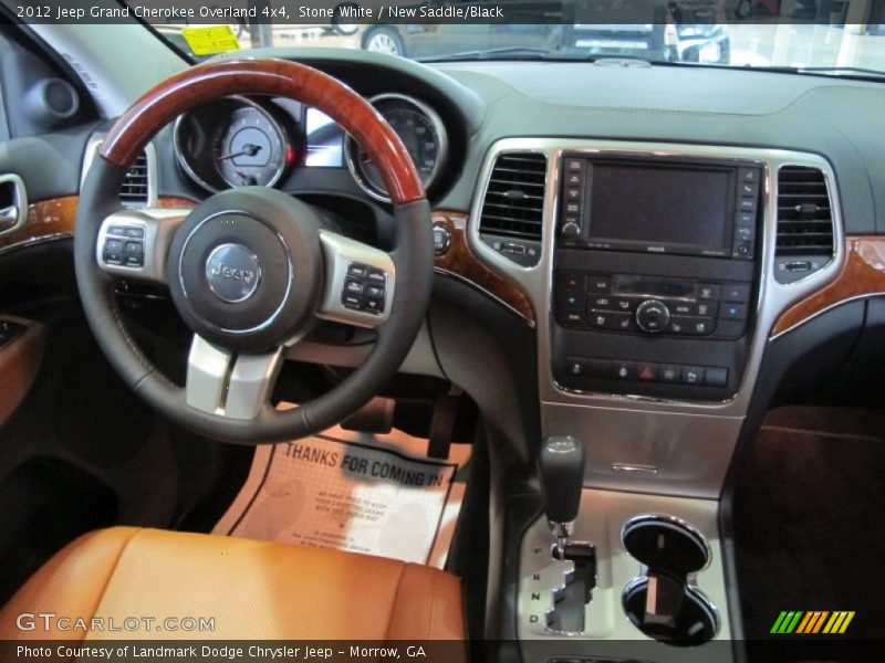 Stone White / New Saddle/Black 2012 Jeep Grand Cherokee Overland 4x4