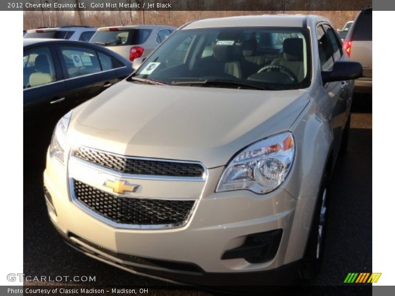 Gold Mist Metallic / Jet Black 2012 Chevrolet Equinox LS