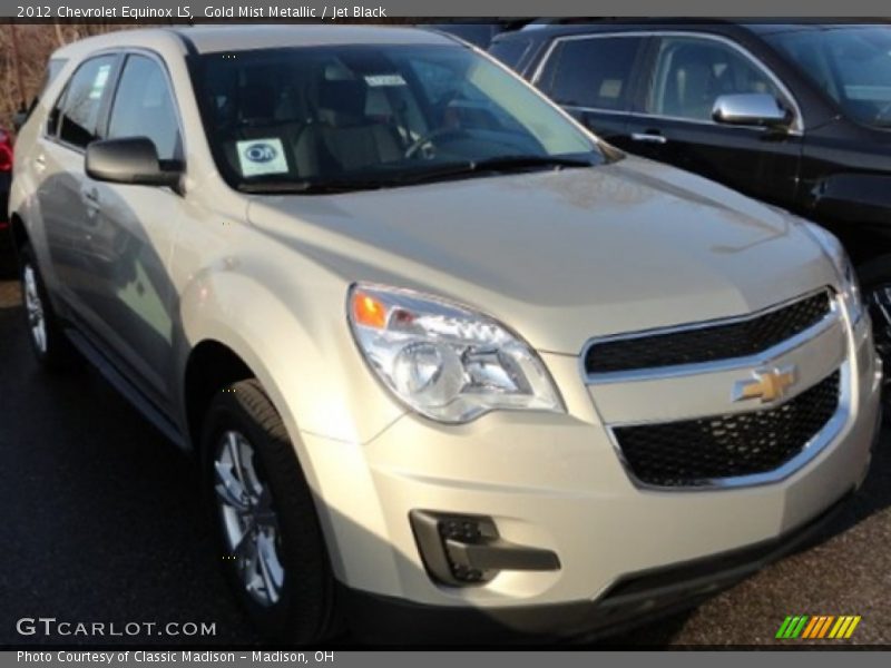 Gold Mist Metallic / Jet Black 2012 Chevrolet Equinox LS