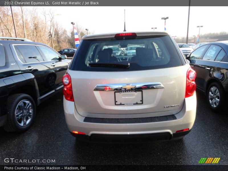 Gold Mist Metallic / Jet Black 2012 Chevrolet Equinox LS