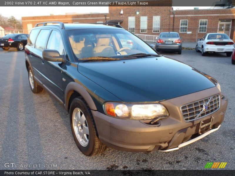 Cypress Green Metallic / Taupe/Light Taupe 2002 Volvo V70 2.4T XC AWD Wagon