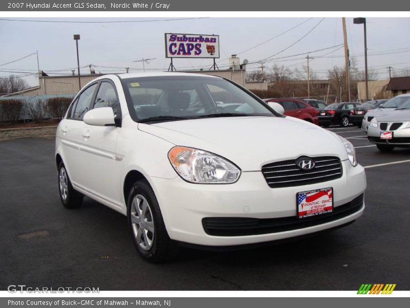 Nordic White / Gray 2007 Hyundai Accent GLS Sedan