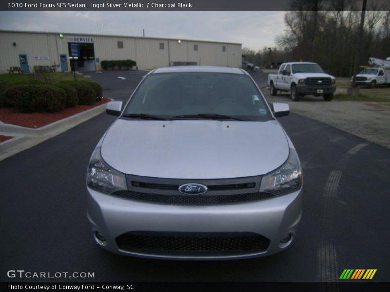 Ingot Silver Metallic / Charcoal Black 2010 Ford Focus SES Sedan