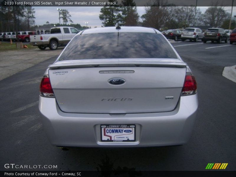 Ingot Silver Metallic / Charcoal Black 2010 Ford Focus SES Sedan