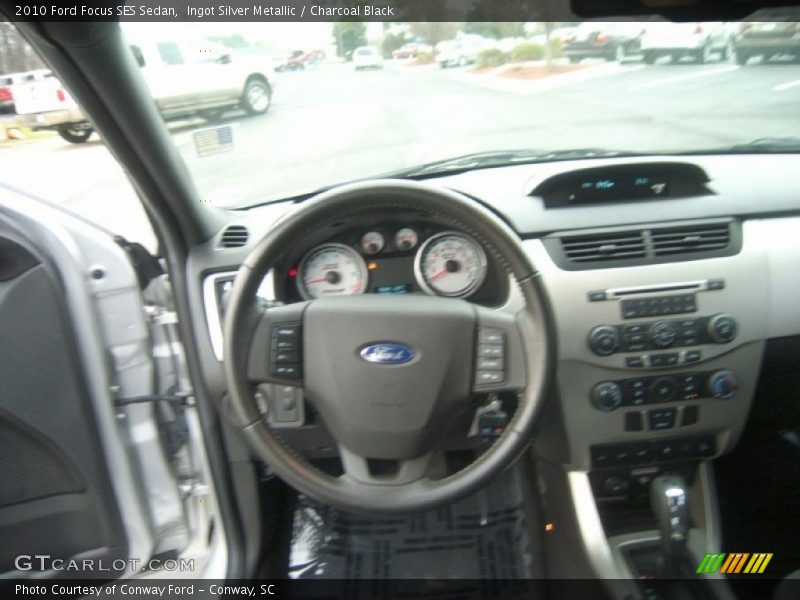 Ingot Silver Metallic / Charcoal Black 2010 Ford Focus SES Sedan