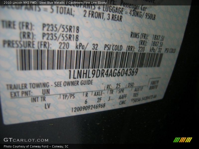 UN - 2010 Lincoln MKS FWD