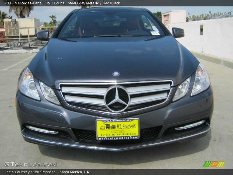 Steel Grey Metallic / Red/Black 2012 Mercedes-Benz E 350 Coupe