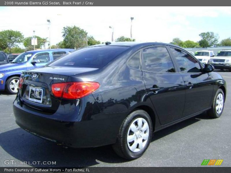 Black Pearl / Gray 2008 Hyundai Elantra GLS Sedan