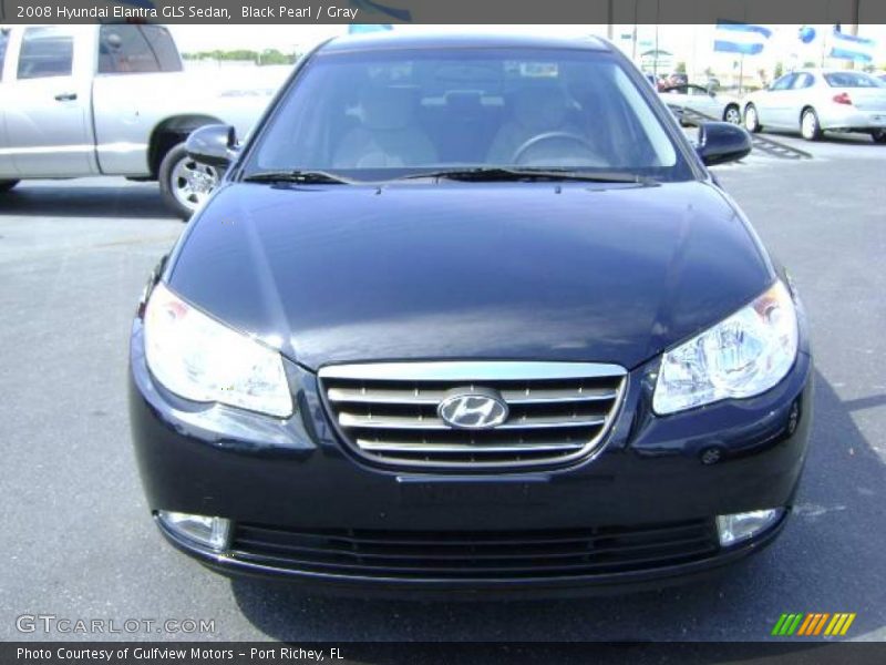 Black Pearl / Gray 2008 Hyundai Elantra GLS Sedan