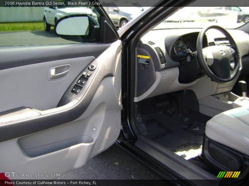 Black Pearl / Gray 2008 Hyundai Elantra GLS Sedan
