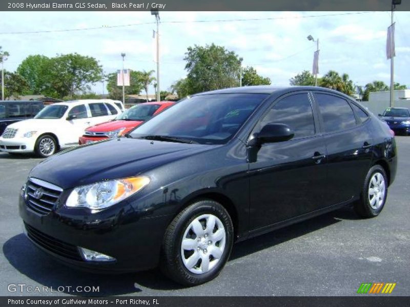 Black Pearl / Gray 2008 Hyundai Elantra GLS Sedan