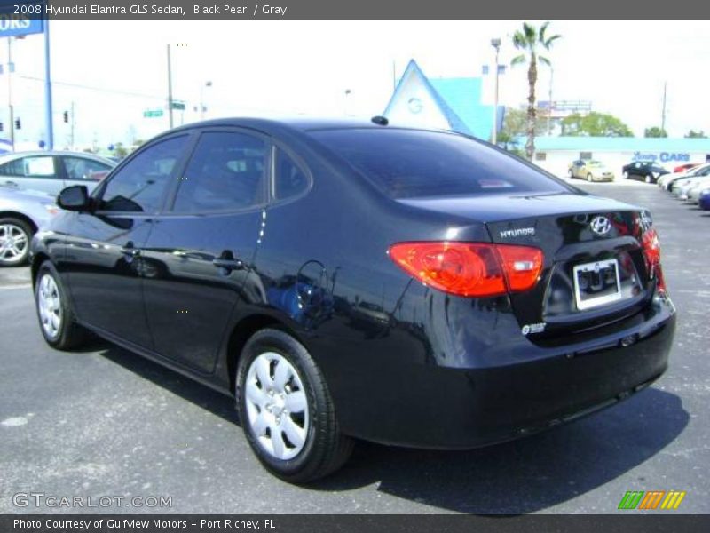 Black Pearl / Gray 2008 Hyundai Elantra GLS Sedan