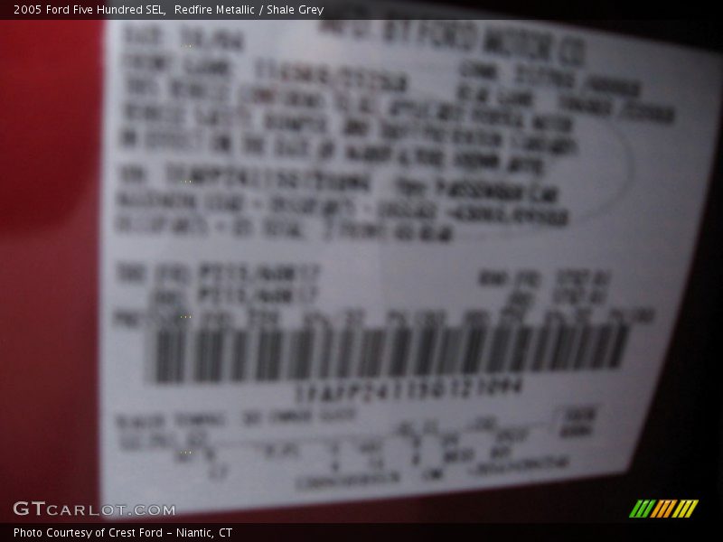 Redfire Metallic / Shale Grey 2005 Ford Five Hundred SEL