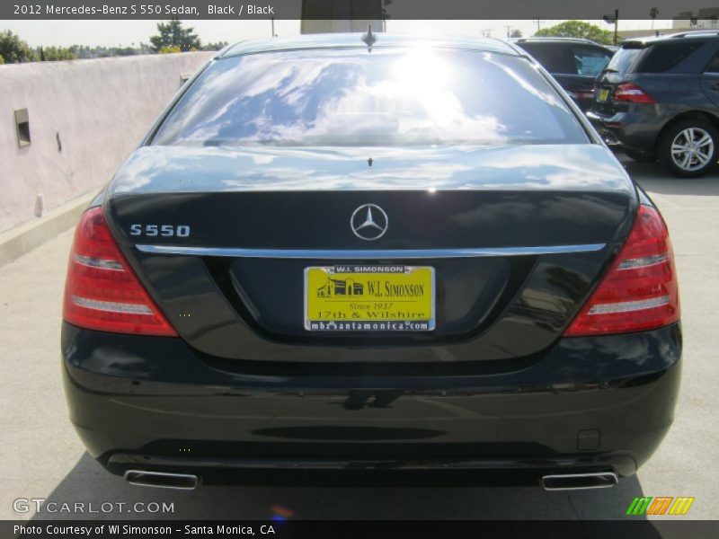 Black / Black 2012 Mercedes-Benz S 550 Sedan