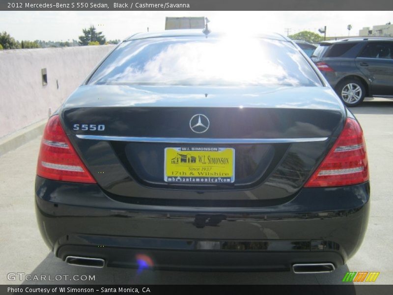 Black / Cashmere/Savanna 2012 Mercedes-Benz S 550 Sedan