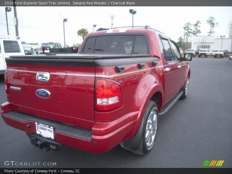 Sangria Red Metallic / Charcoal Black 2010 Ford Explorer Sport Trac Limited