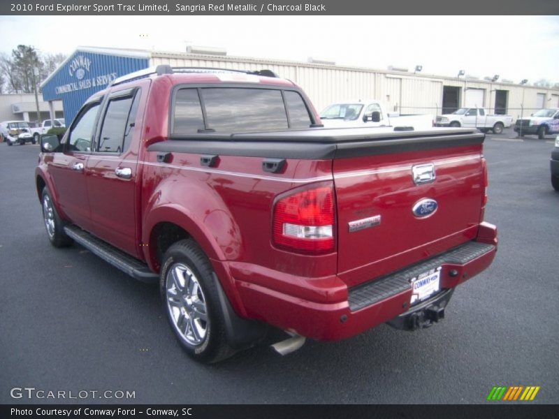 Sangria Red Metallic / Charcoal Black 2010 Ford Explorer Sport Trac Limited