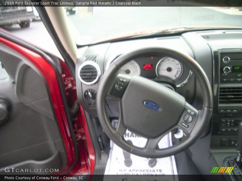 Sangria Red Metallic / Charcoal Black 2010 Ford Explorer Sport Trac Limited