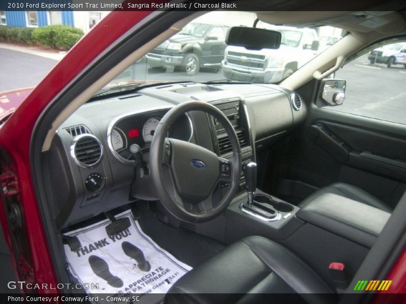 Sangria Red Metallic / Charcoal Black 2010 Ford Explorer Sport Trac Limited