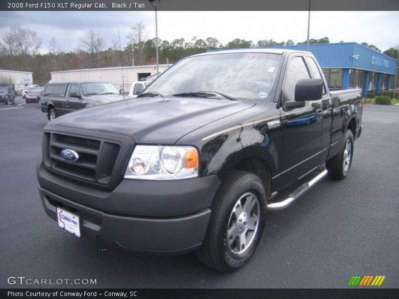 Black / Tan 2008 Ford F150 XLT Regular Cab