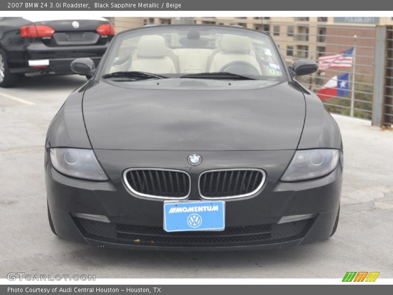 Black Sapphire Metallic / Beige 2007 BMW Z4 3.0i Roadster