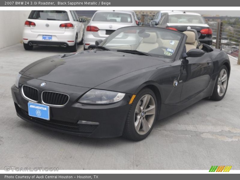 Black Sapphire Metallic / Beige 2007 BMW Z4 3.0i Roadster