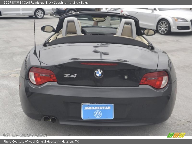 Black Sapphire Metallic / Beige 2007 BMW Z4 3.0i Roadster